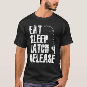 Camiseta Coma Dormir Pegar Lançar Conjunto de Pesca Pescado