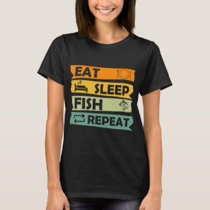 Camiseta Coma Dormir Peixe Repetir, Citação de Pesca, Entus