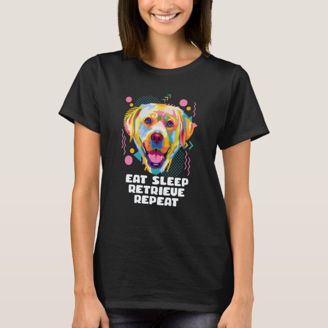 Camiseta Coma Dormir Recuperar Repetir Labrador Retriever L (Frente)