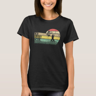 Camiseta Coma Dormir Repetição Da Pesca Do Pescador De Gelo