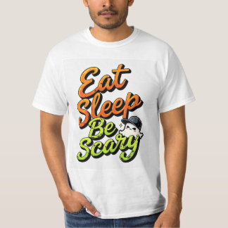 Camiseta Coma Dormir Ser Assustador Camiseta, Fantasma Fofo