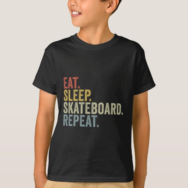 Camiseta Coma Dormir Skate Repetir Skate Divertido  (Frente)