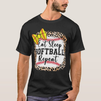 Camiseta Coma Dormir Softbol Repita Coquete Boween Garota M