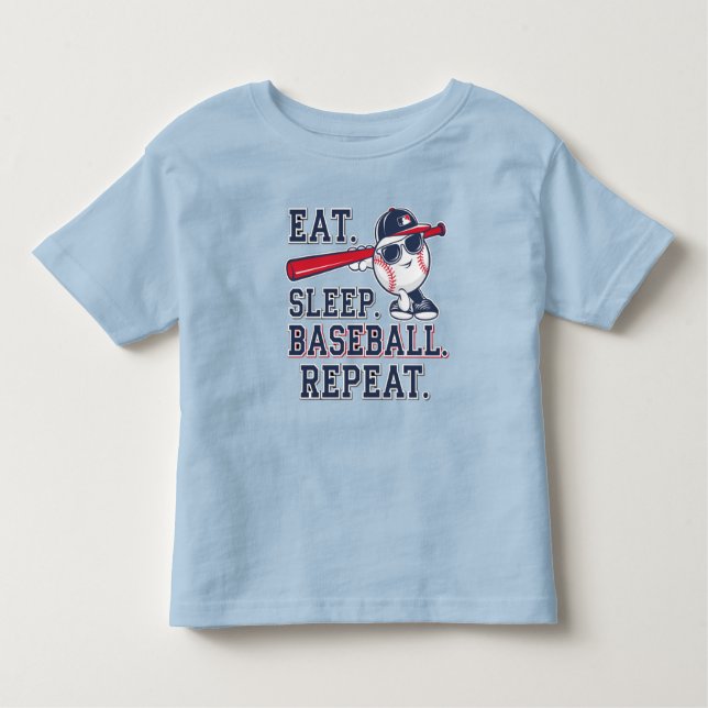Camiseta Coma. Durma. Baseball. RepeatT-Shirt (Frente)