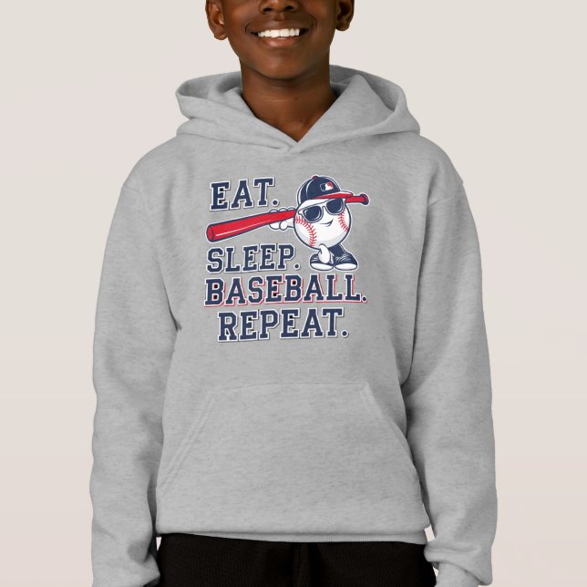 Camiseta Coma. Durma. Baseball. Repetir (Frente)