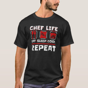 Camiseta Coma Durma Cozinhe Repita Chef Chef De Cozinha