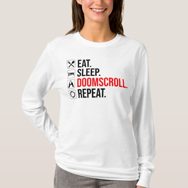 Camiseta Coma. Durma. Deslocar. Repetir (Frente)