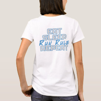 Camiseta "Coma, Durma, Executa Regra, Repita"