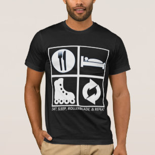 CAMISETA COMA, DURMA, LÂMINA DO ROLO, E REPETIÇÃO