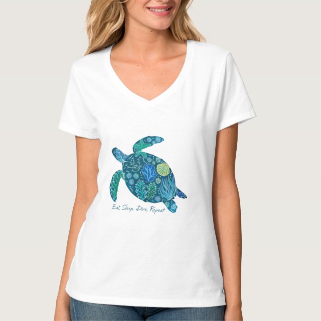 Camiseta Coma, Durma, Mergulhe Repetindo (Frente)