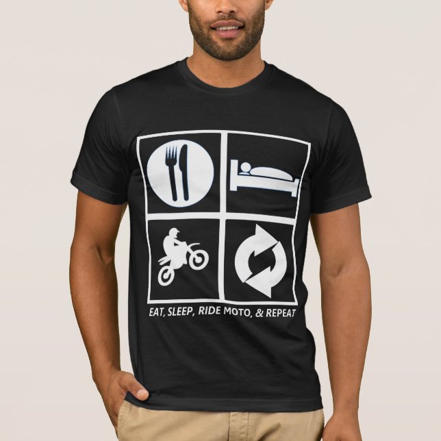 CAMISETA COMA, DURMA, MONTE MOTO, E REPITA-O (Frente)
