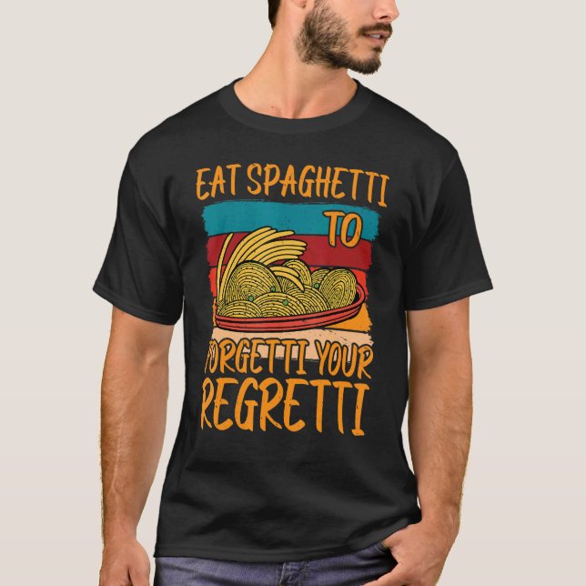 Camiseta Coma Espaguete Para Esquecer Seu Regretti (Frente)