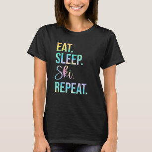 Camiseta Coma Esqui Repetir Esqui Vacinação Esqui Esquiar E
