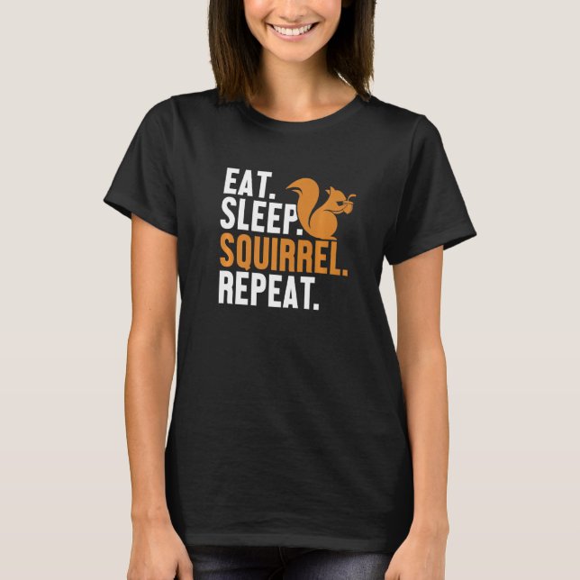 Camiseta Coma Esquilo do Sono Repetir Fox Cinzas Orientais  (Frente)