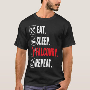 Camiseta Coma Falconry Repetir Falcão de Ornitologia de Ave