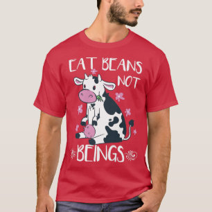 Camiseta Coma Feijões Não Sendo Funny Cow Vegan Plant