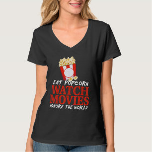 Camiseta Coma Filmes De Pipoca Ignorando Os Filmes Do Mundo
