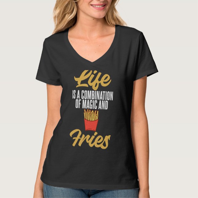 Camiseta Coma Fries Para Homens E Mulheres (Frente)