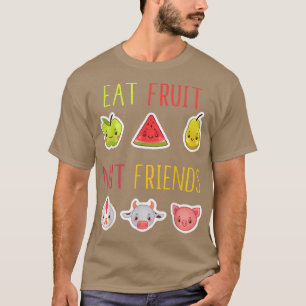 Camiseta Coma Fruta Não Amigos Vegan Vegetarian Vegism Pl