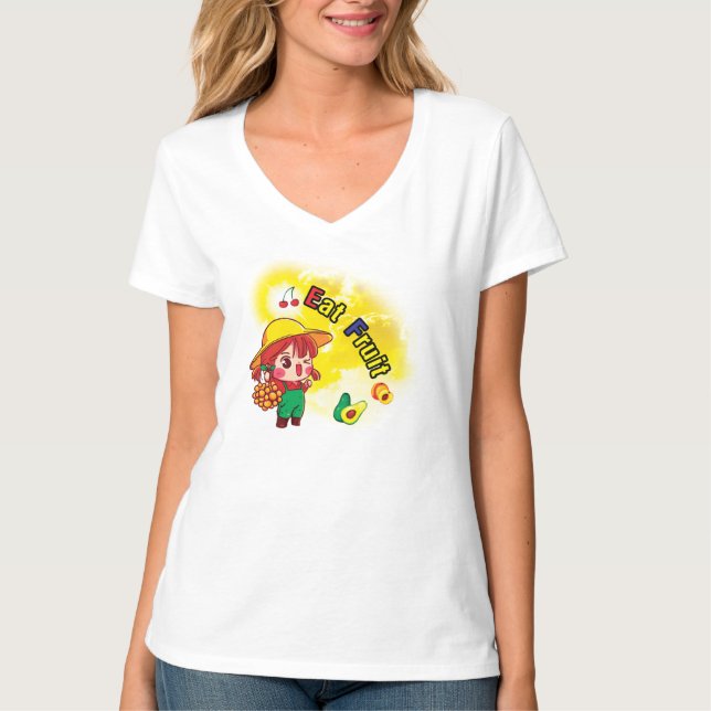 Camiseta Coma Fruta V-Shirt (Frente)