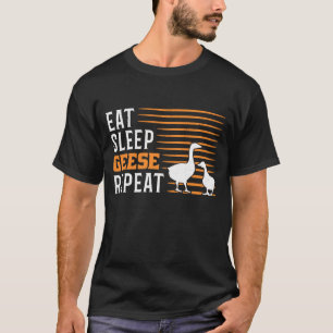 Camiseta Coma Gansos Repetitivos Gansos Fazendeiros