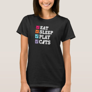 Camiseta Coma Gatos De Sono Jogar Gatinho Gatinho Lover Meo