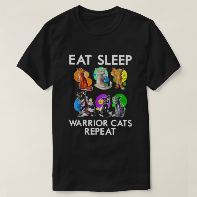 Camiseta Coma Gatos do Guerreiro do Sono (Frente do Design)
