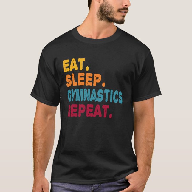Camiseta Coma ginástica do sono Repita Meninos Mulheres Esp (Frente)
