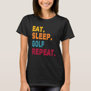 Camiseta Coma Golf Repita Rapazes Homens Jogando Esporte Mu