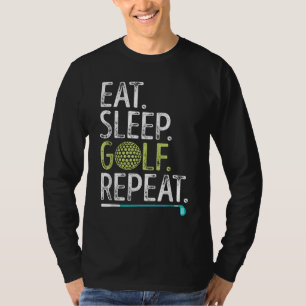 Camiseta Coma Golfe Dormindo Repita Golfe Golfista Homens E