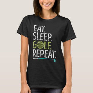 Camiseta Coma Golfe Dormindo Repita Golfe Golfista Homens E