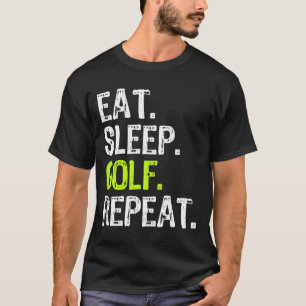 Camiseta Coma Golfe Dormindo Repita Golfer Golfing Engraçad