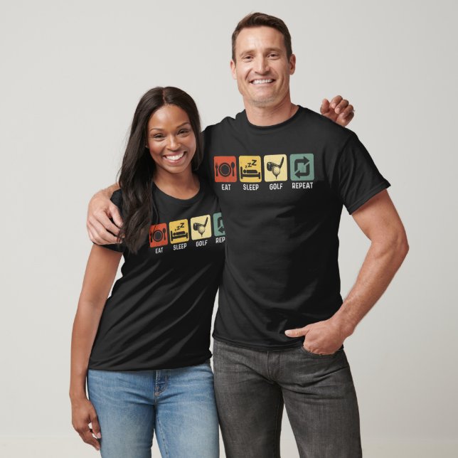 Camiseta Coma Golfe Dormindo Repita Golfer Golfing Engraçad (Unissex)