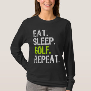 Camiseta Coma Golfe Dormindo Repita Golfer Golfing Engraçad