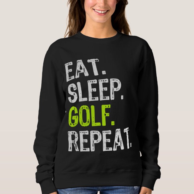 Camiseta Coma Golfe Dormindo Repita Golfer Golfing Engraçad (Frente)