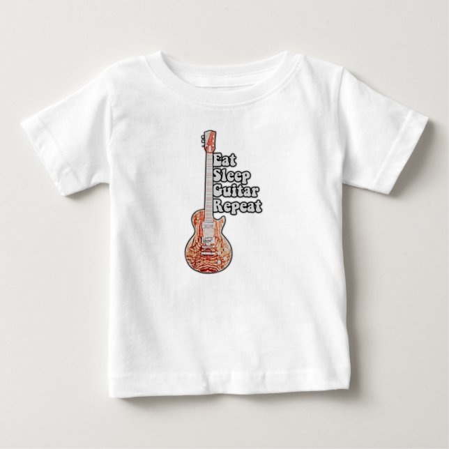 Camiseta Coma guitarra de sono repete. citação motivacional (Frente)