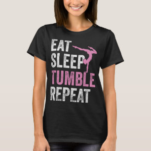 Camiseta Coma Gymnast Sleep Tumbe Roupa Meninas Engraçadas 