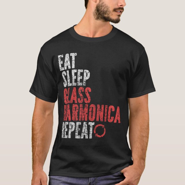 Camiseta Coma Harmonia de Vidro do Sono Repetir (Frente)