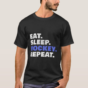 Camiseta Coma Hockey com Repetição de Hóquei no Sono