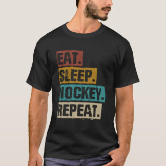 Camiseta Coma Hockey com Sono Repetir Hockey com Retro Vint