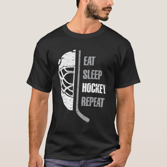 Camiseta Coma Hockey Com Sono Repito Para N Hockey (Frente)