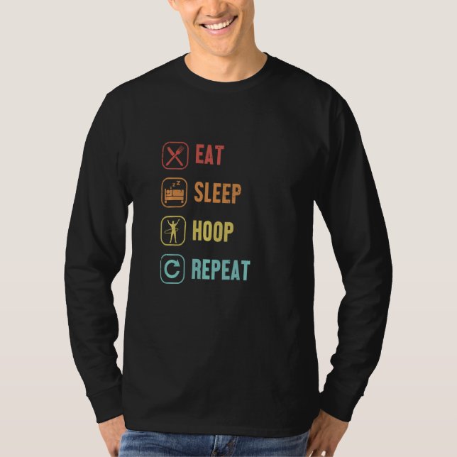 Camiseta Coma Hoop Sleep Repete Hoop Dancer Hooping Hooper  (Frente)