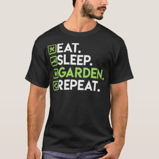 Camiseta Coma jardinagem repetida de jardim do sono para ja