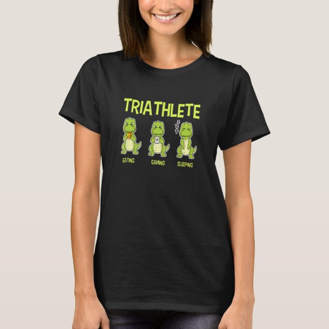 Camiseta Coma Jogar Sono Jogo Dino Dice Jogo T-Rex Conselho (Frente)