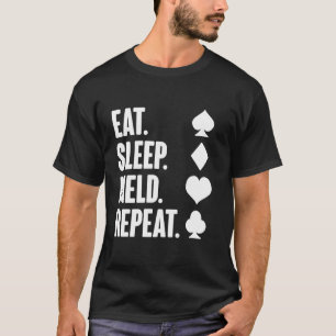 Camiseta Coma Jogo de Cartas Mão e Pé Repita Derreter Dormi