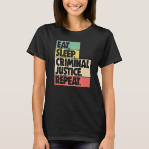 Camiseta Coma Justiça Criminal Repita Mulheres Tribunal Leg