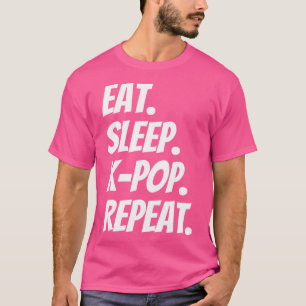 Camiseta Coma K-Pop Repetir Divertido Para Fã de Artistas K