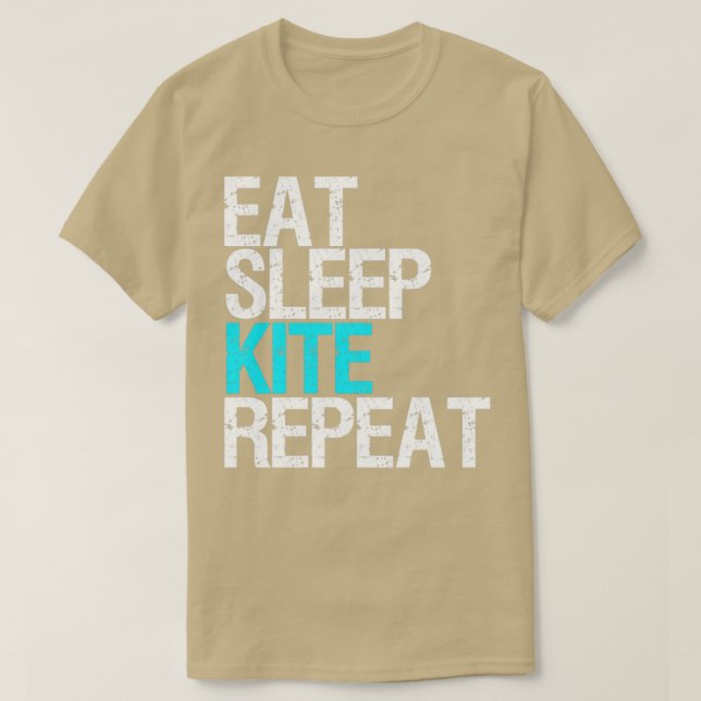 Camiseta Coma Kite Repetit Kite Gift de Kitesurfing (Frente do Design)
