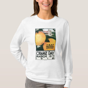 Camiseta Coma laranjas de CA no dia alaranjado