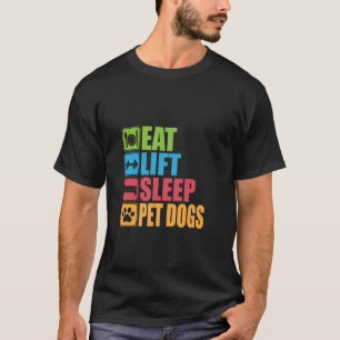 Camiseta Coma Levantar Dormir Acariciar Cães, Ginásio Diver